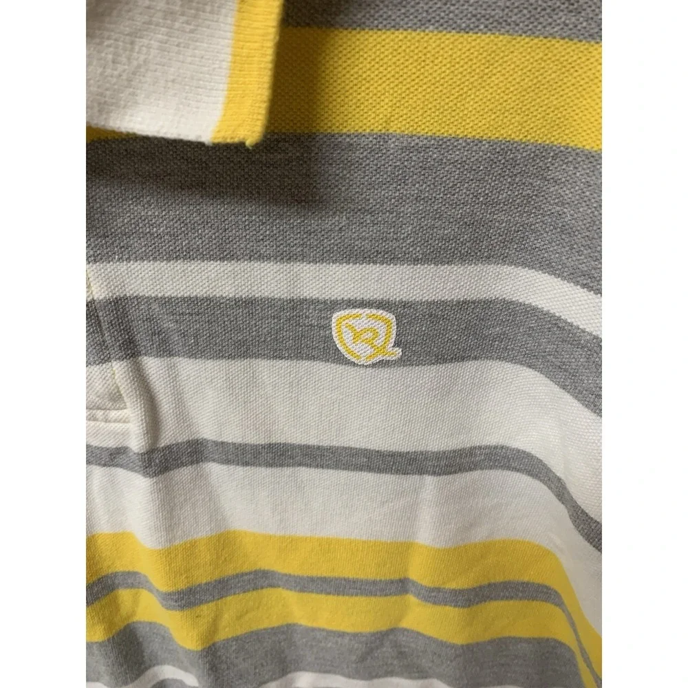 Vintage Y2K Rocawear Mens Striped Polo 2XL White Yellow Shirt Short Sleeve - Picture 3 of 10